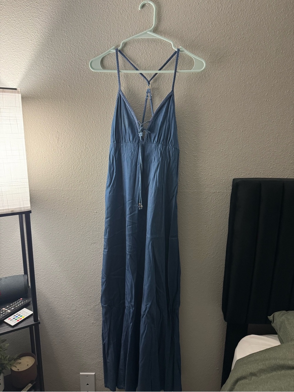 Blue Maxi Dress with Strappy Back